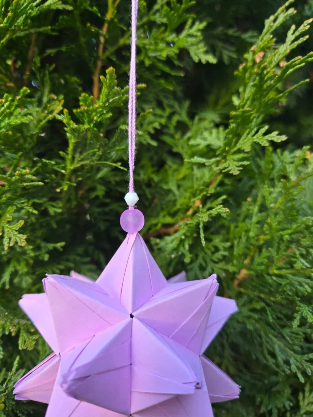 Handmade Kusudama Origami | Lilac Beaded Tassel